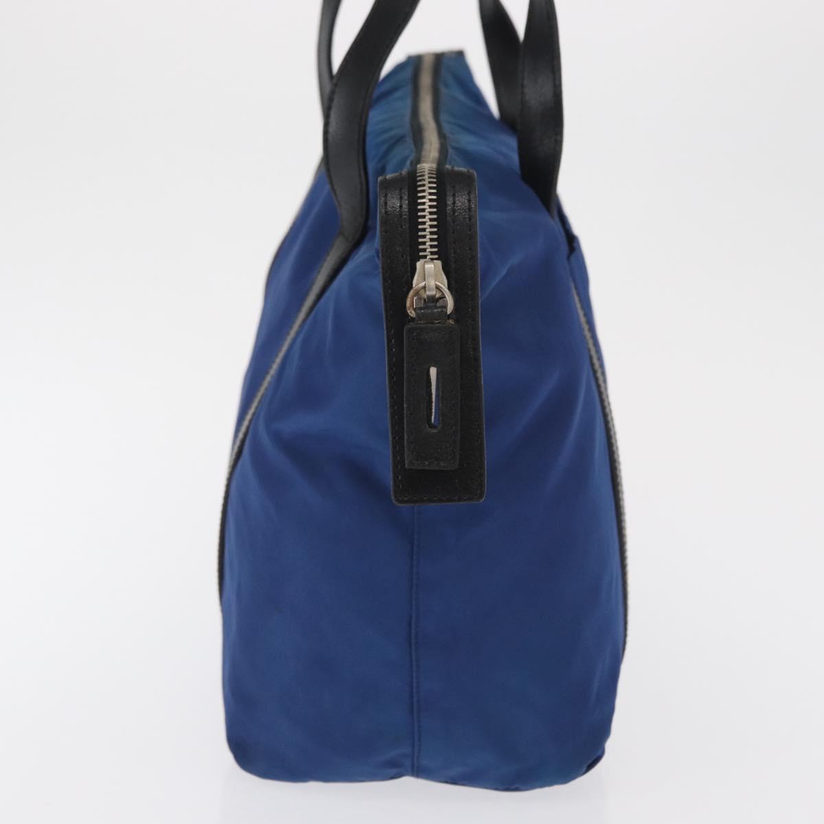 PRADA Tote Bag Nylon Blue Silver