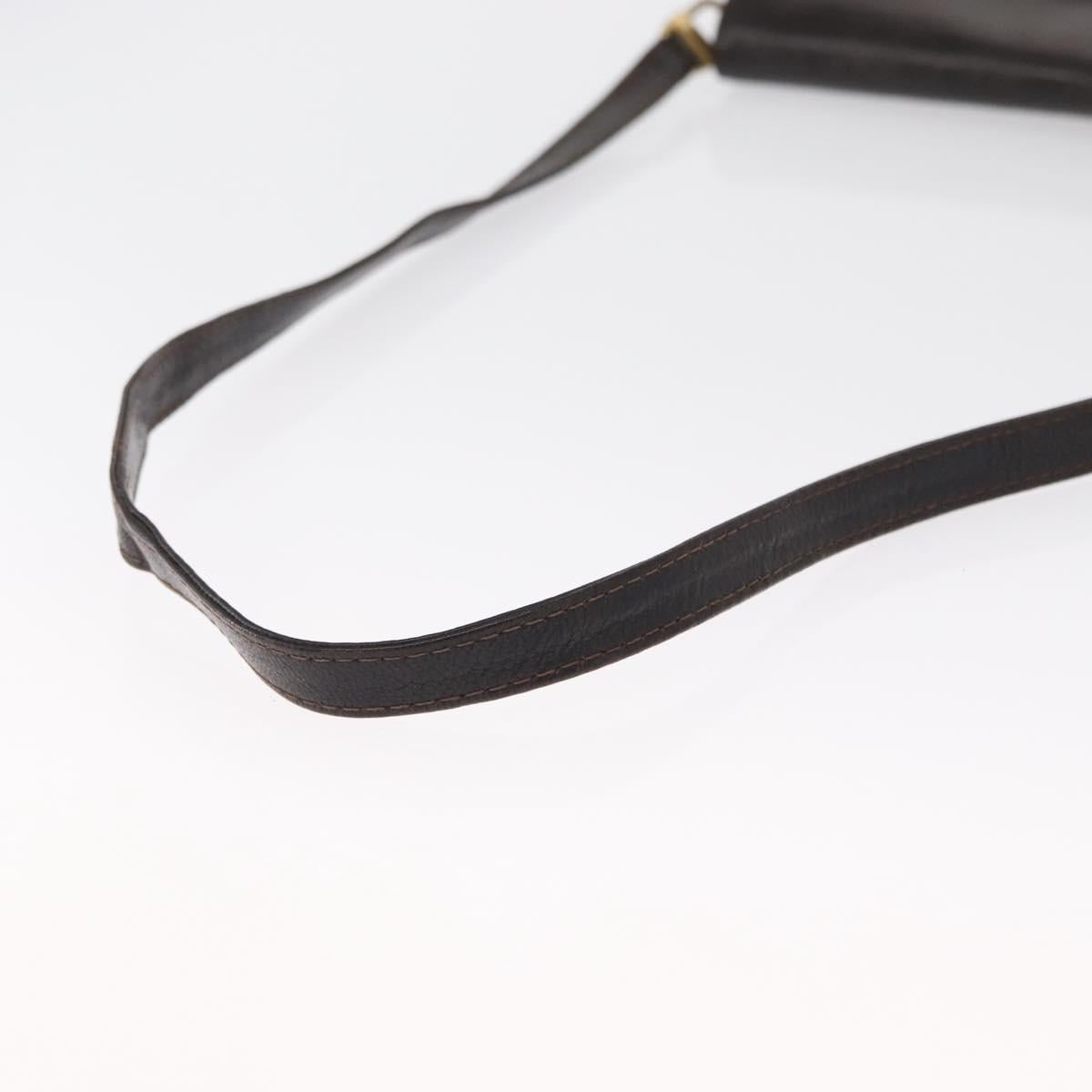 FENDI Shoulder Bag Leather Brown Gold