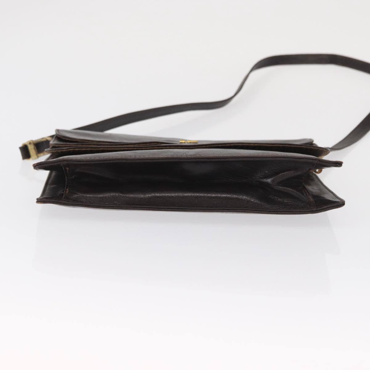 FENDI Shoulder Bag Leather Brown Gold