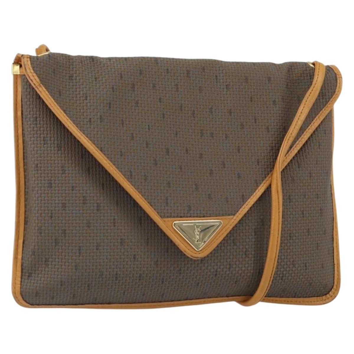 SAINT LAURENT Shoulder Bag PVC Brown Gold