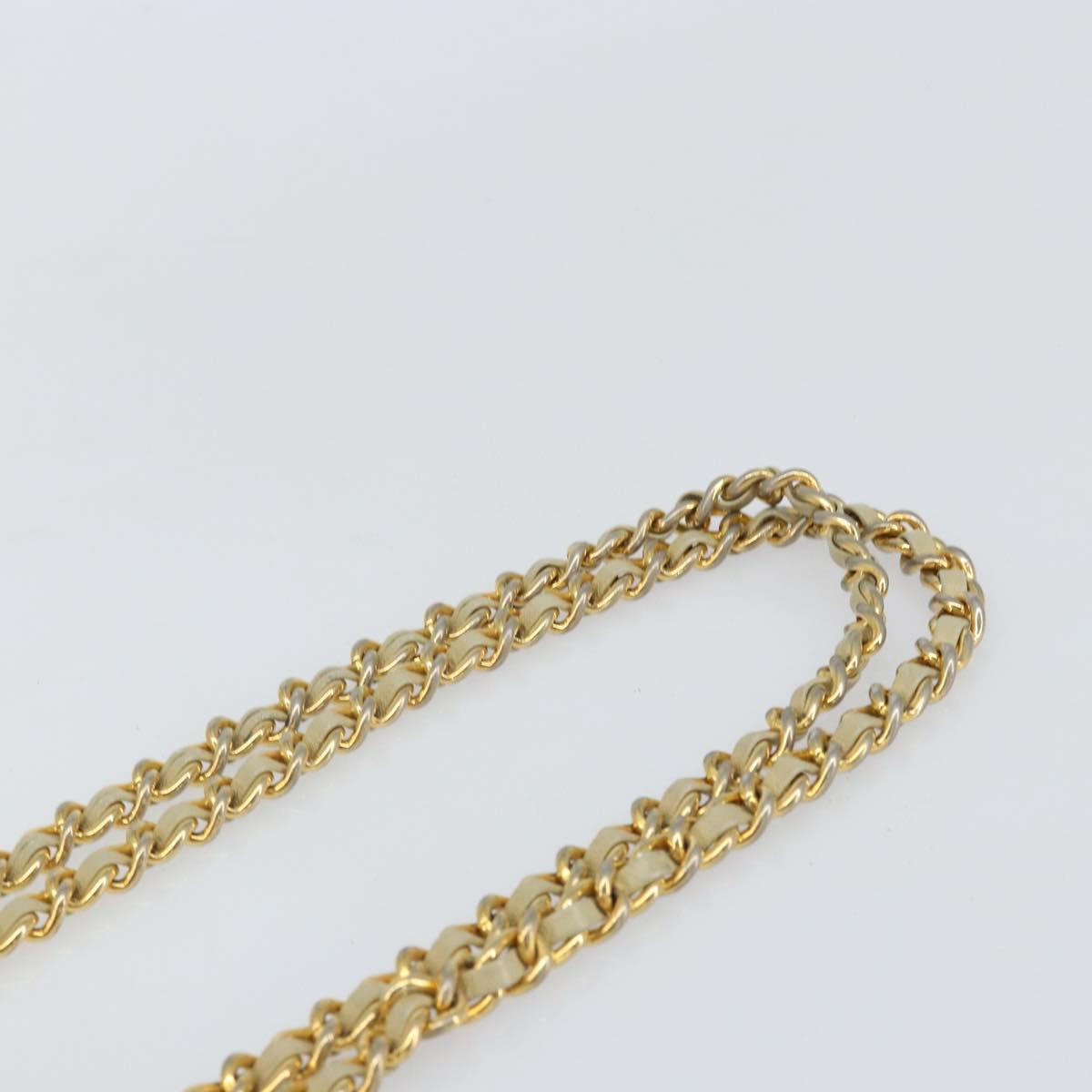 PRADA Chain Shoulder Bag Nylon Beige Gold