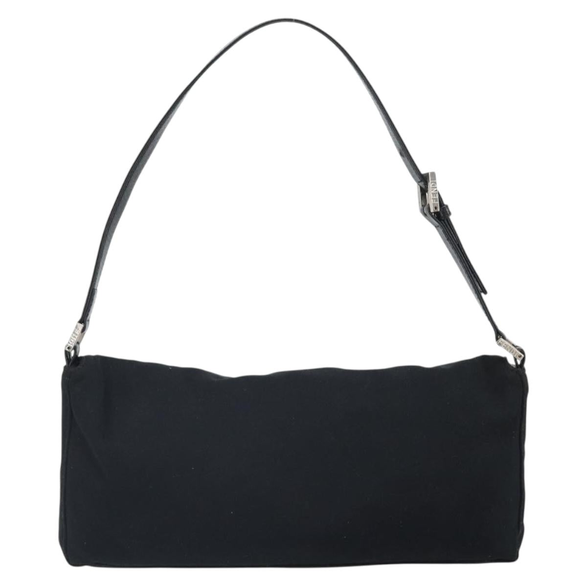 FENDI Shoulder Bag Cotton Black Silver