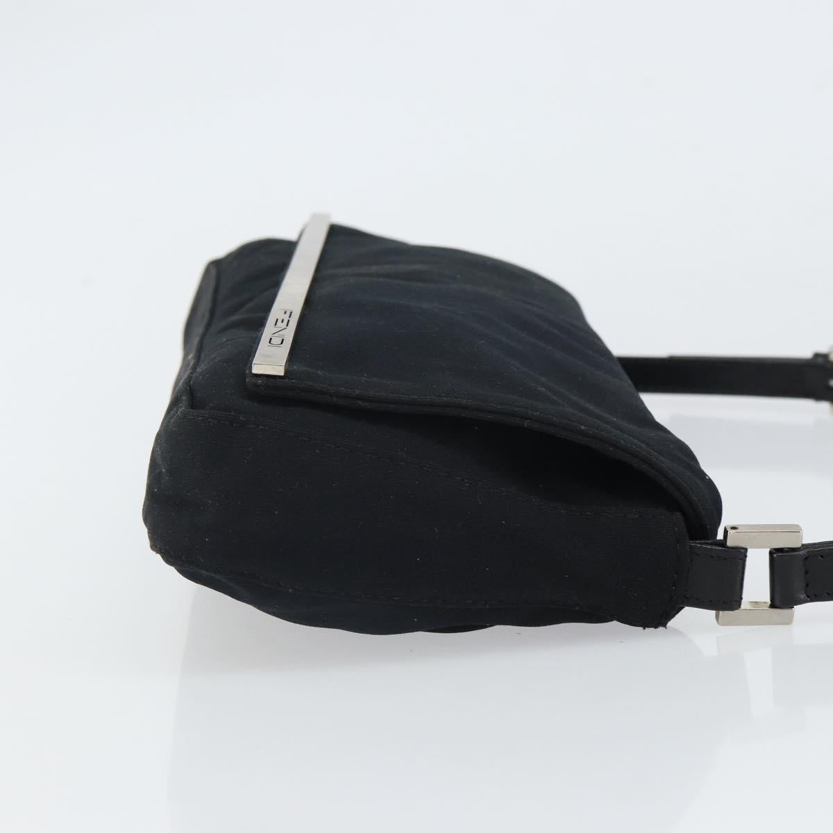 FENDI Shoulder Bag Cotton Black Silver