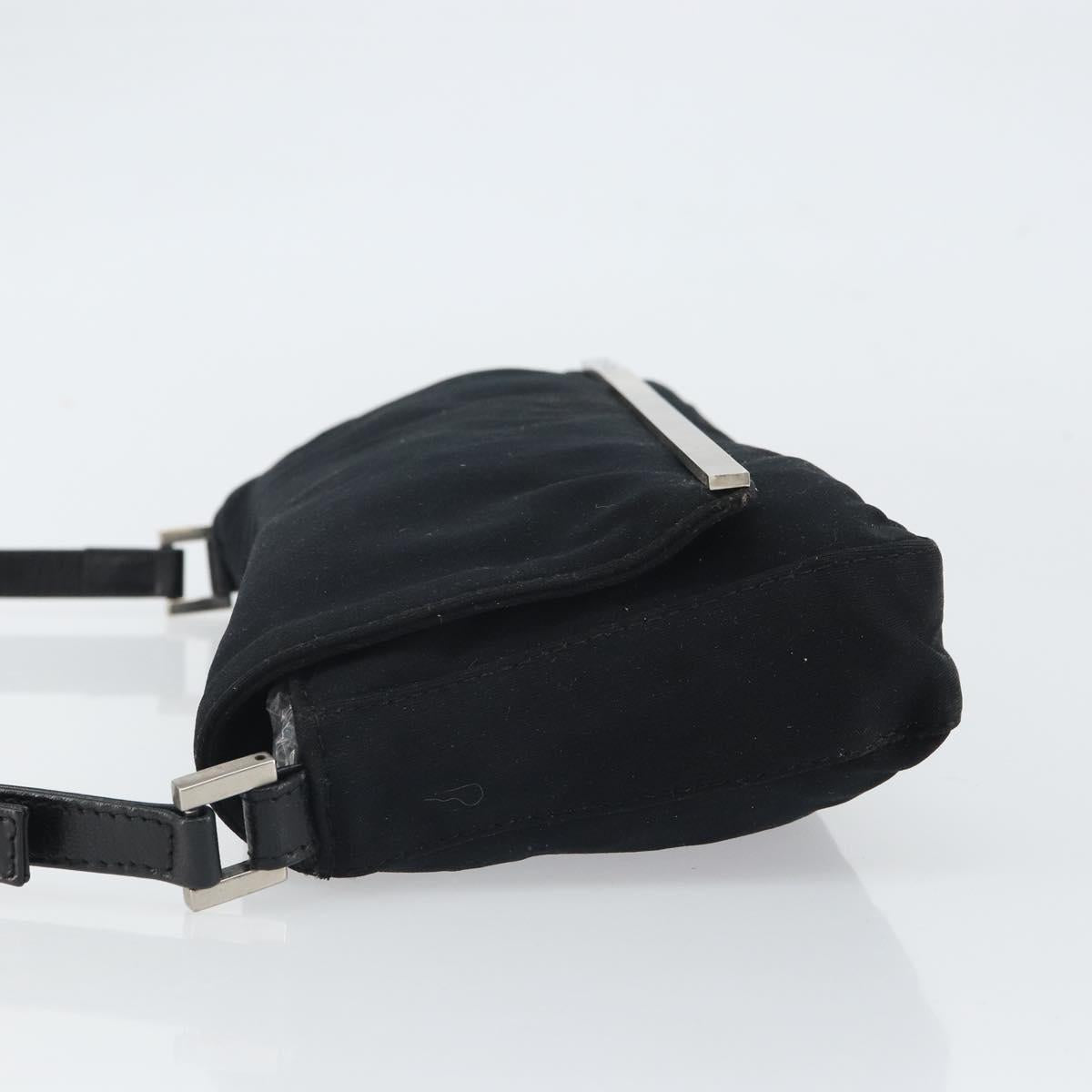FENDI Shoulder Bag Cotton Black Silver
