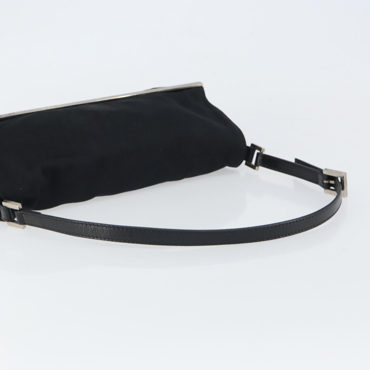 FENDI Shoulder Bag Cotton Black Silver