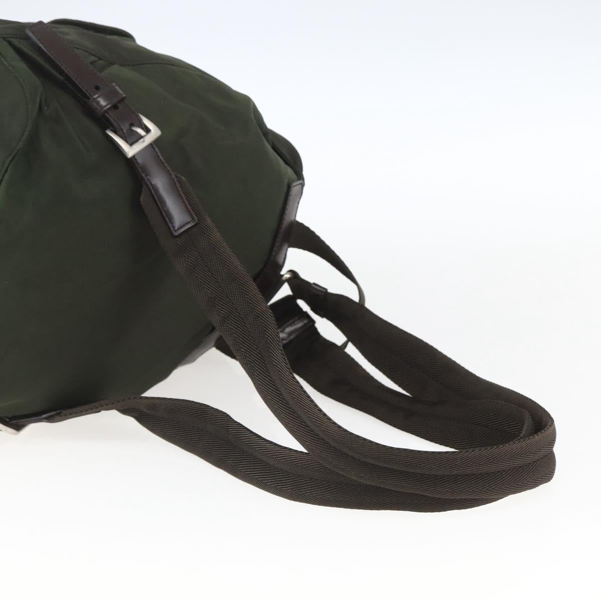 PRADA Backpack Nylon Khaki Silver