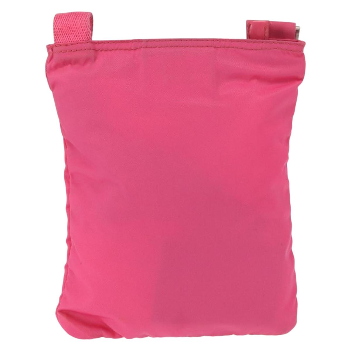 PRADA Shoulder Bag Nylon Pink Silver