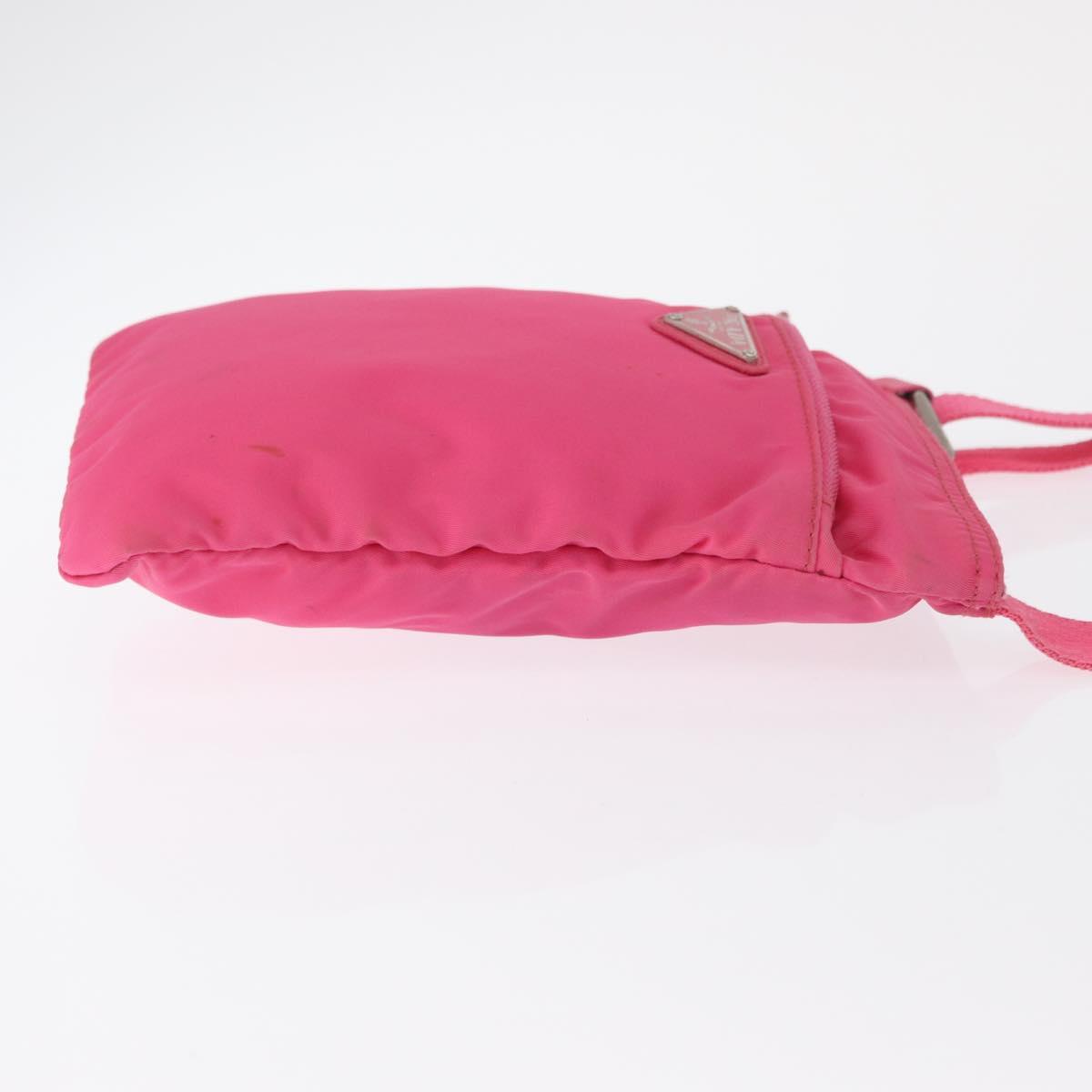 PRADA Shoulder Bag Nylon Pink Silver