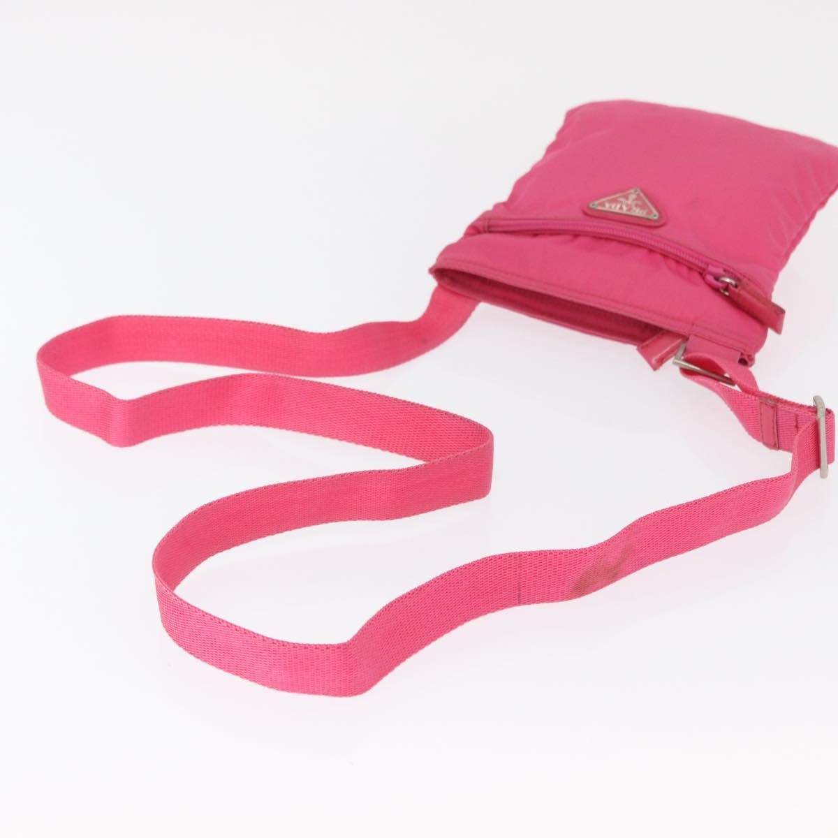 PRADA Shoulder Bag Nylon Pink Silver