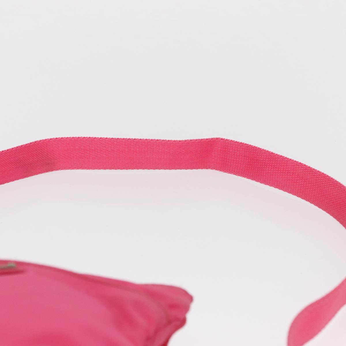 PRADA Shoulder Bag Nylon Pink Silver