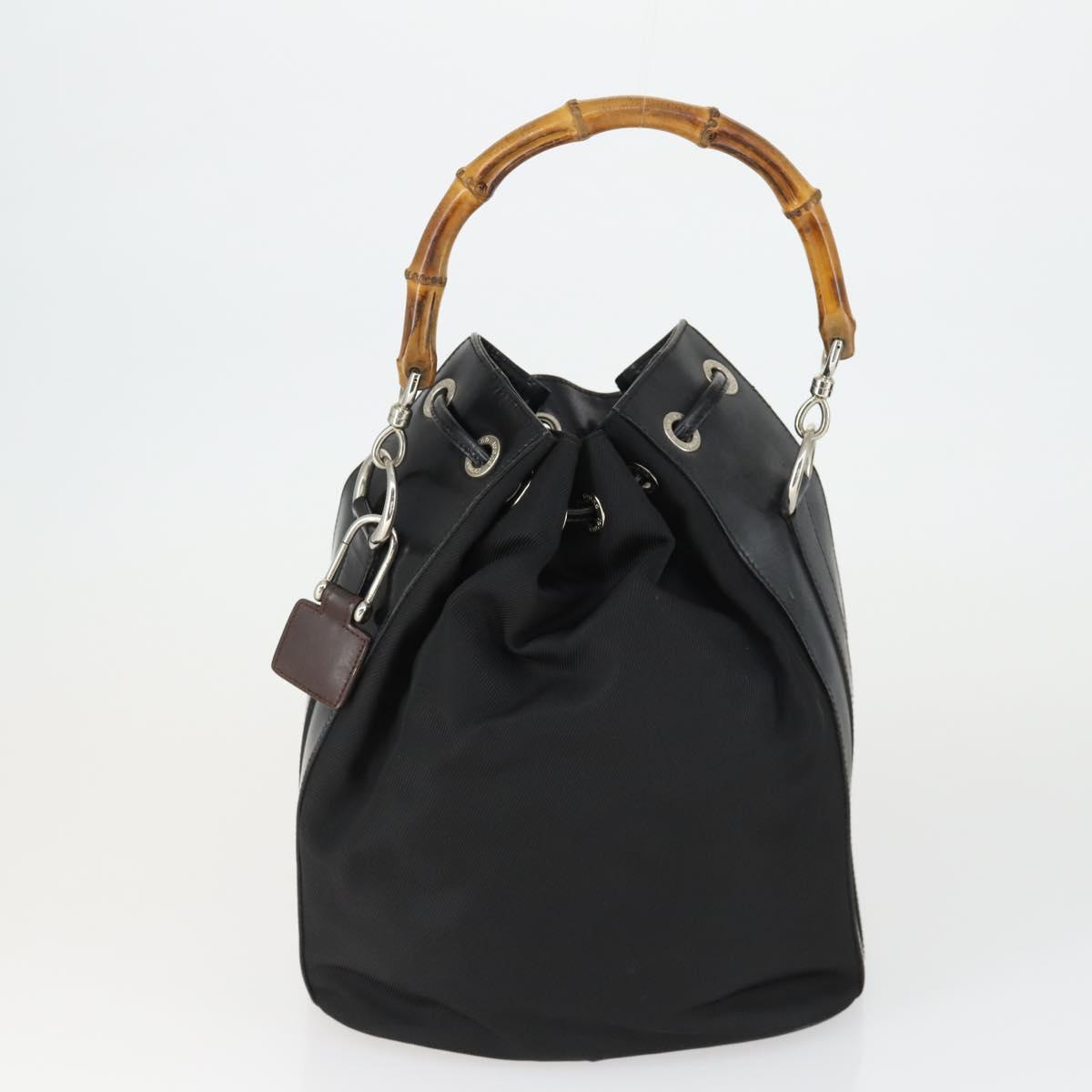 GUCCI Hand Bag Nylon 2 Set Black
