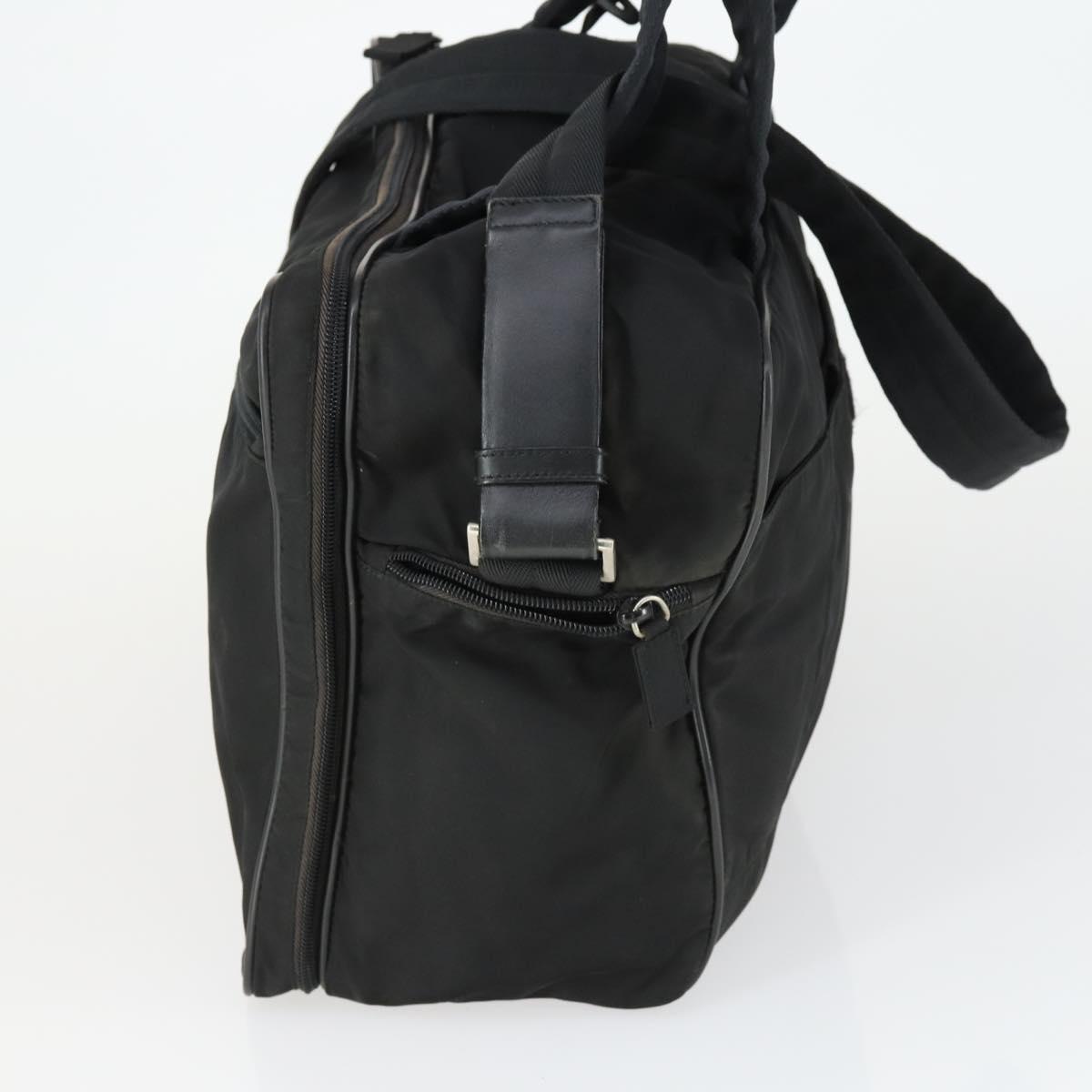 PRADA Hand Bag Nylon 2way Black Silver
