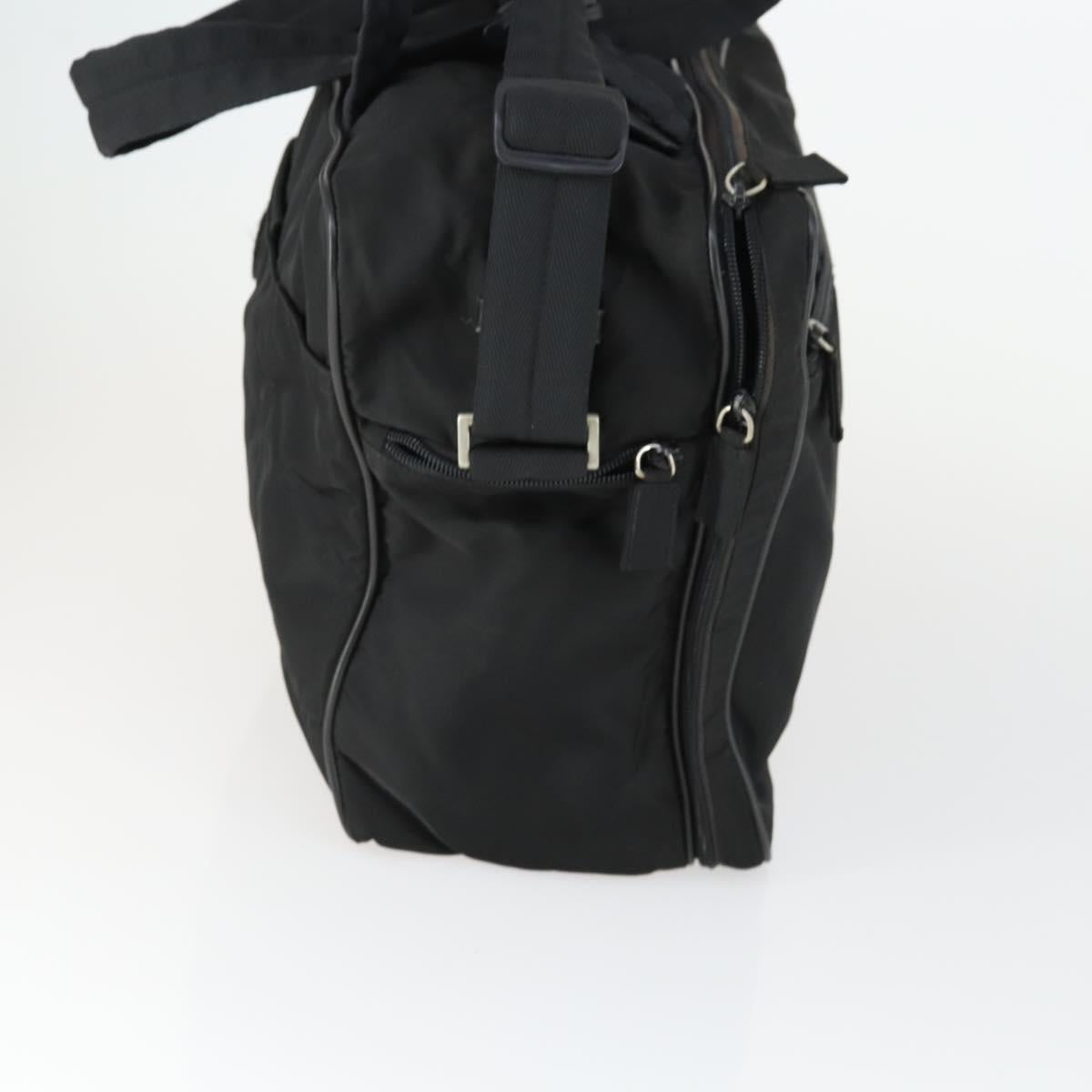 PRADA Hand Bag Nylon 2way Black Silver