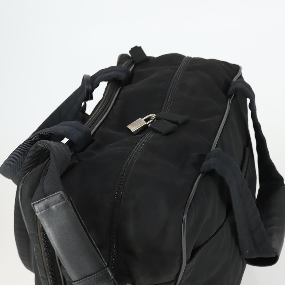 PRADA Hand Bag Nylon 2way Black Silver