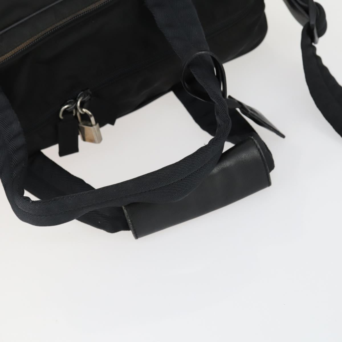 PRADA Hand Bag Nylon 2way Black Silver