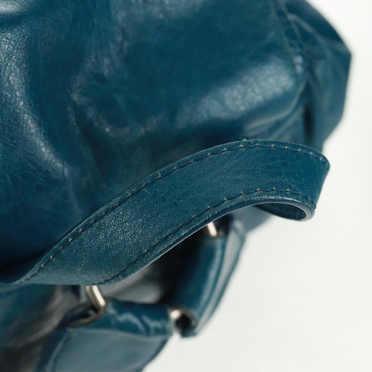 BALENCIAGA Backpack Leather Blue Silver 326404