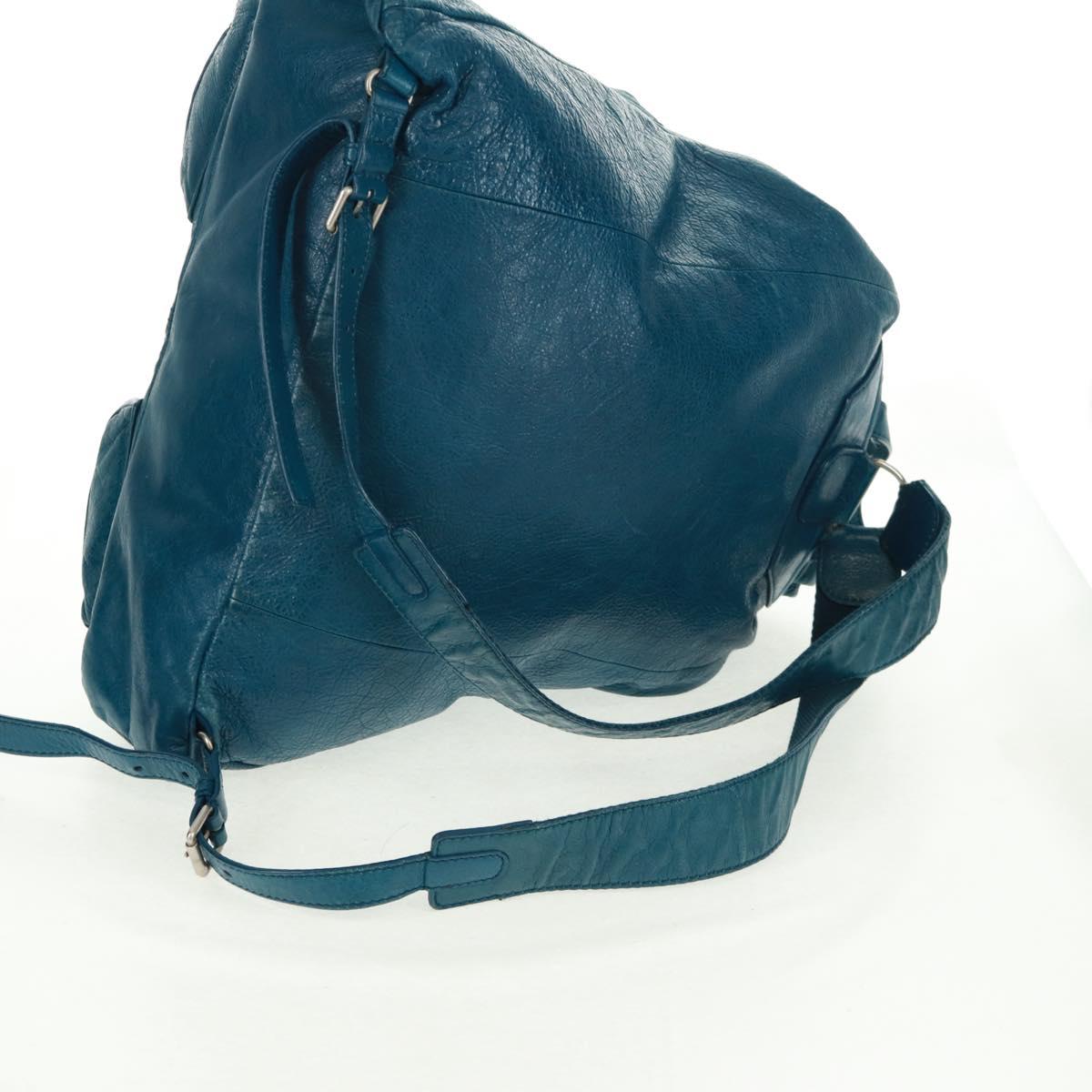BALENCIAGA Backpack Leather Blue Silver 326404