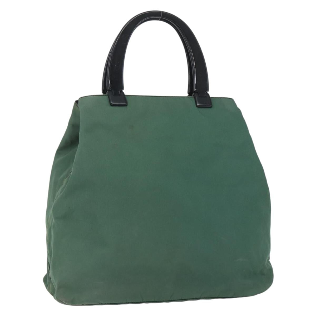 PRADA Hand Bag Nylon Green Silver