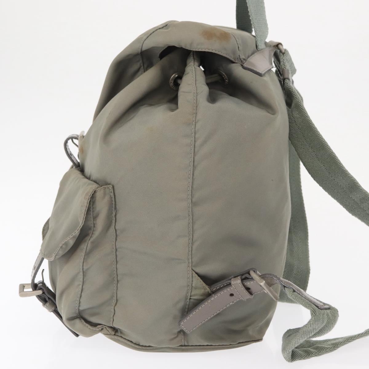 PRADA Backpack Nylon Gray Silver