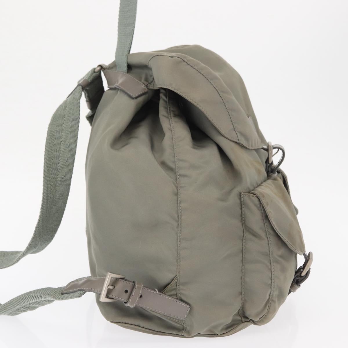 PRADA Backpack Nylon Gray Silver