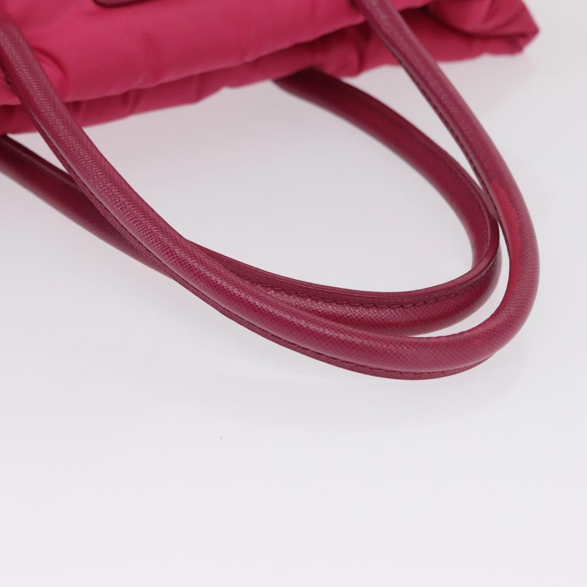 PRADA Hand Bag Nylon Pink Silver