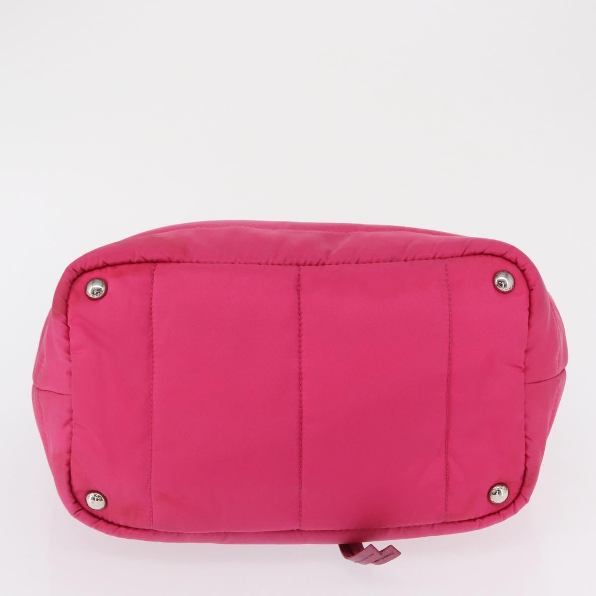PRADA Hand Bag Nylon Pink Silver