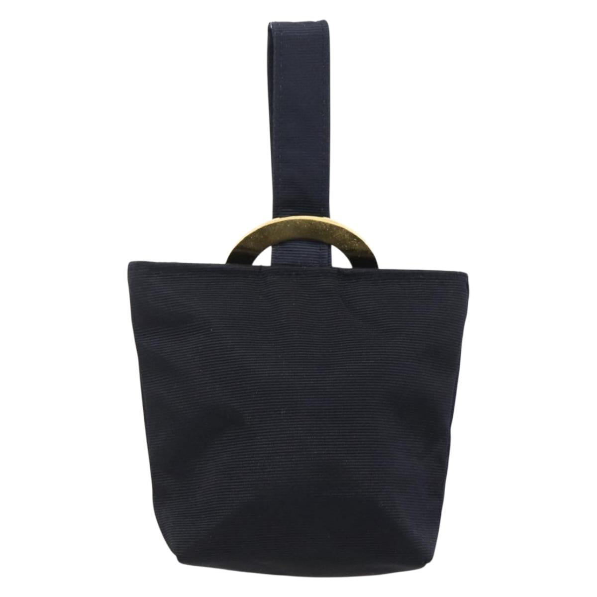 CELINE Circle Pouch Nylon Navy Gold