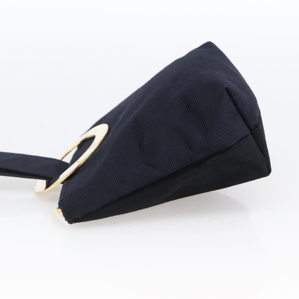 CELINE Circle Pouch Nylon Navy Gold