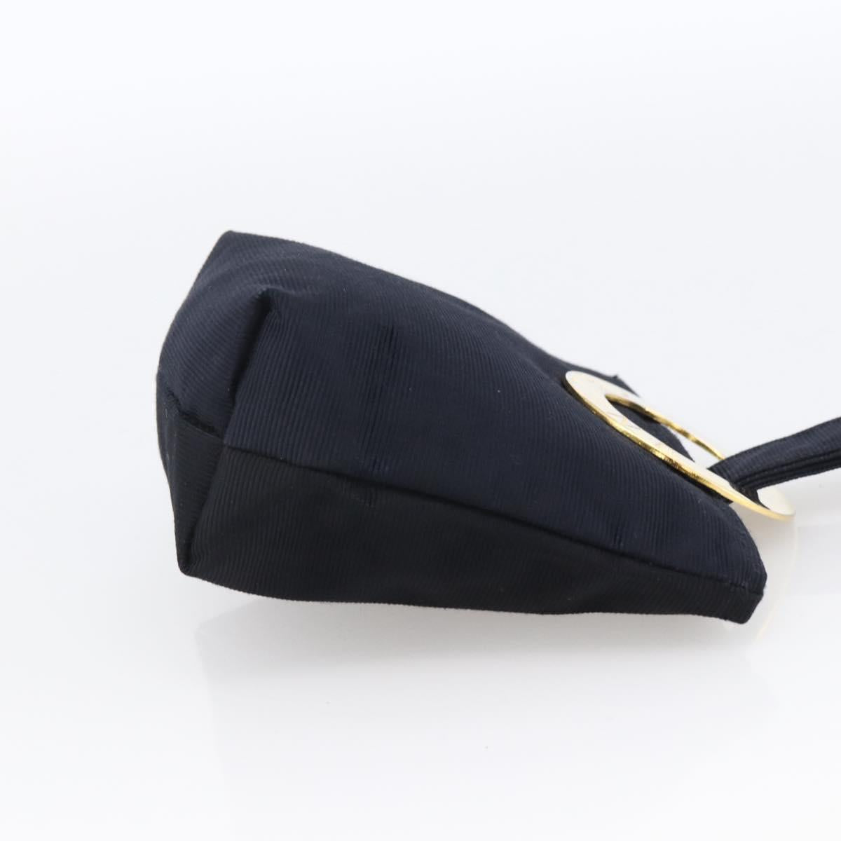 CELINE Circle Pouch Nylon Navy Gold