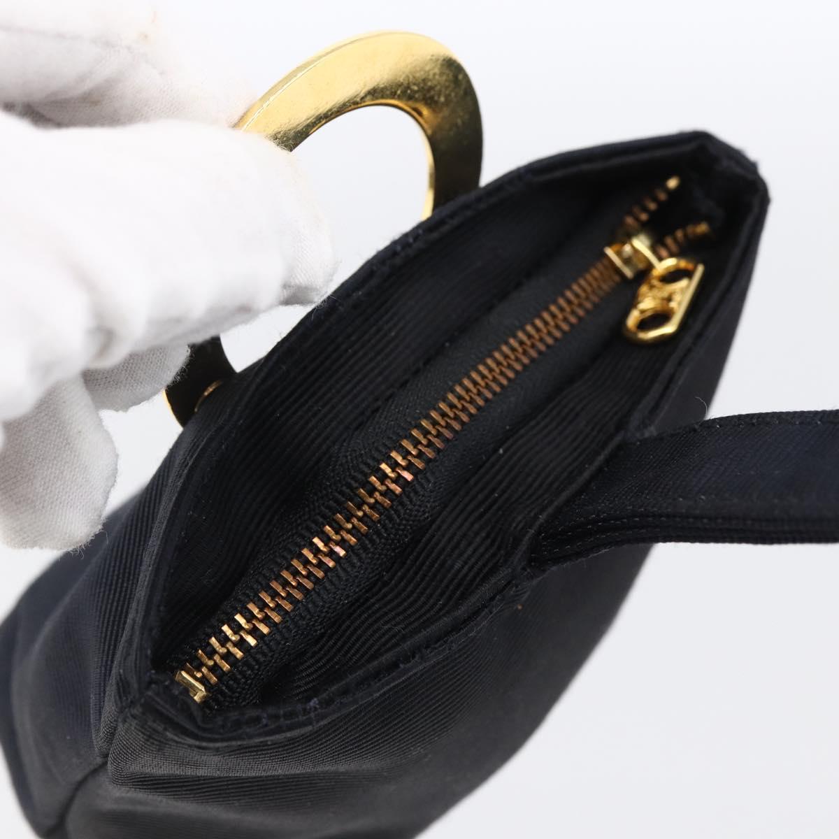 CELINE Circle Pouch Nylon Navy Gold