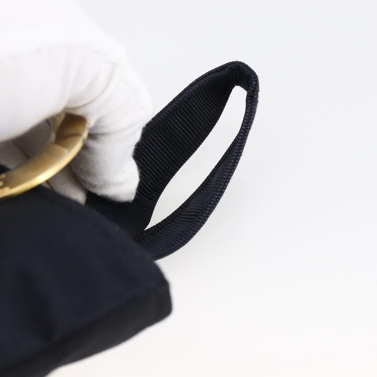 CELINE Circle Pouch Nylon Navy Gold