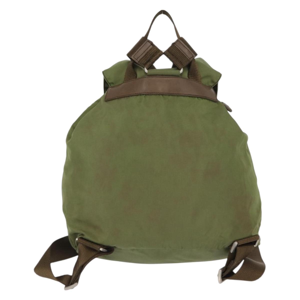 PRADA Backpack Nylon Green Silver