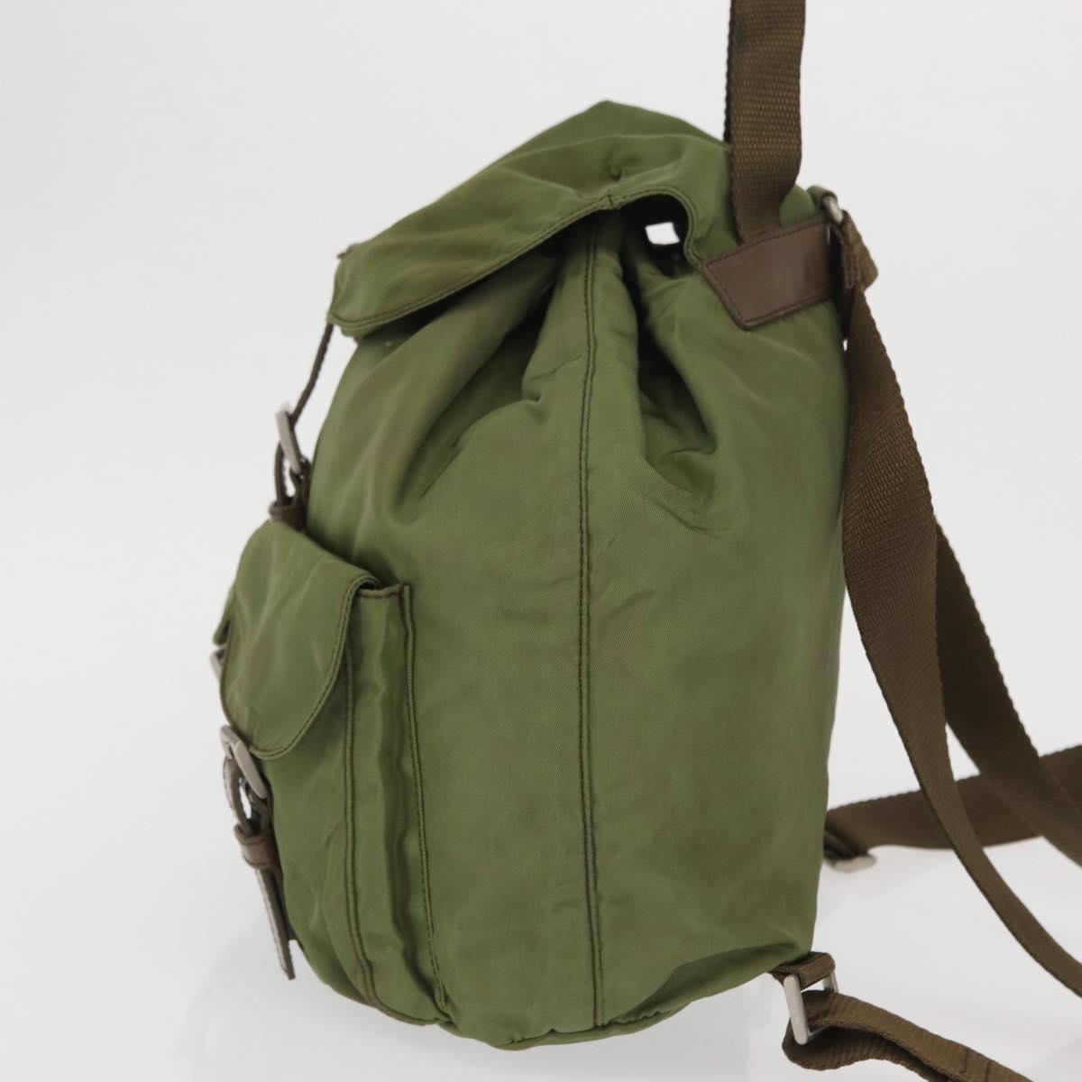 PRADA Backpack Nylon Green Silver