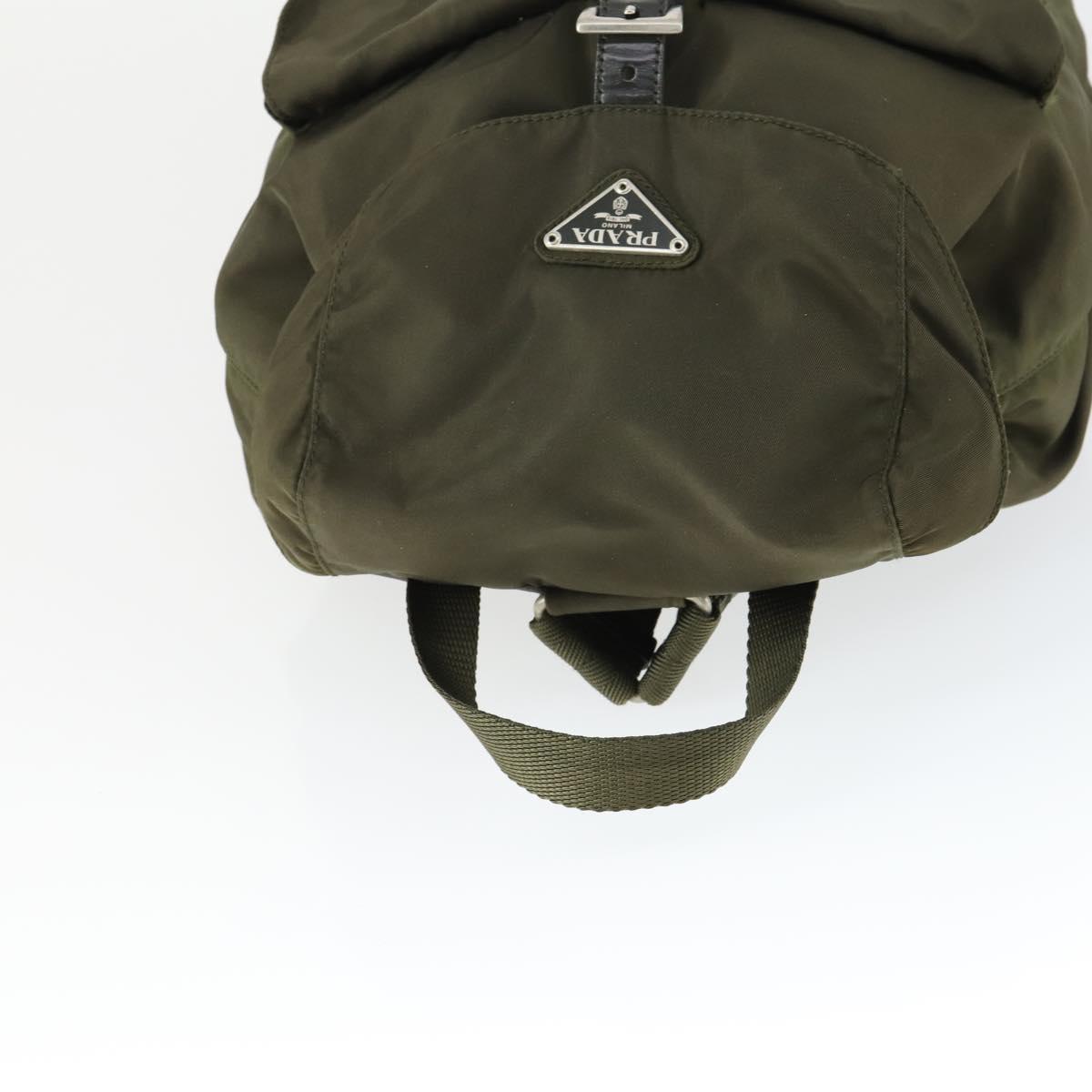 PRADA Backpack Nylon Khaki Silver