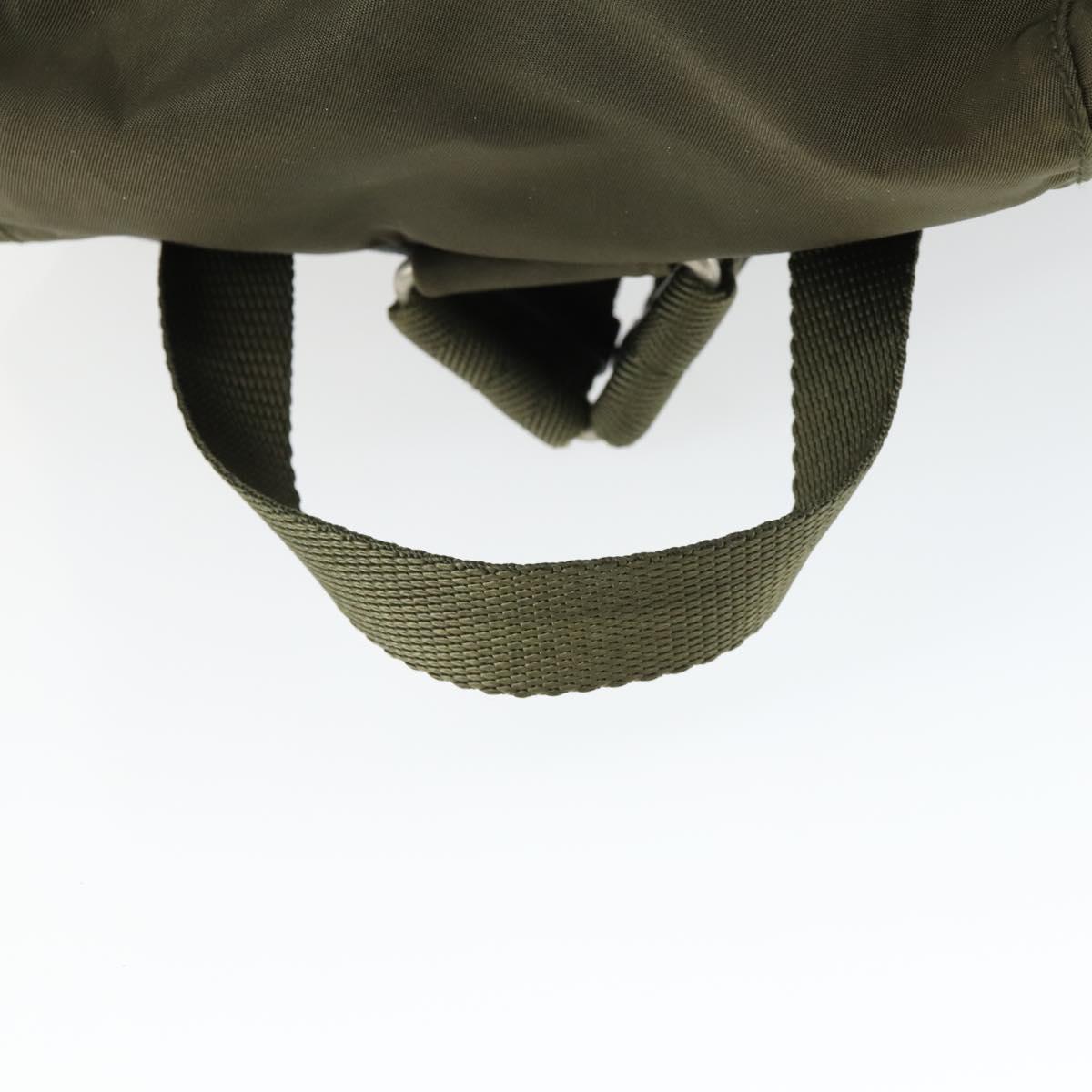 PRADA Backpack Nylon Khaki Silver
