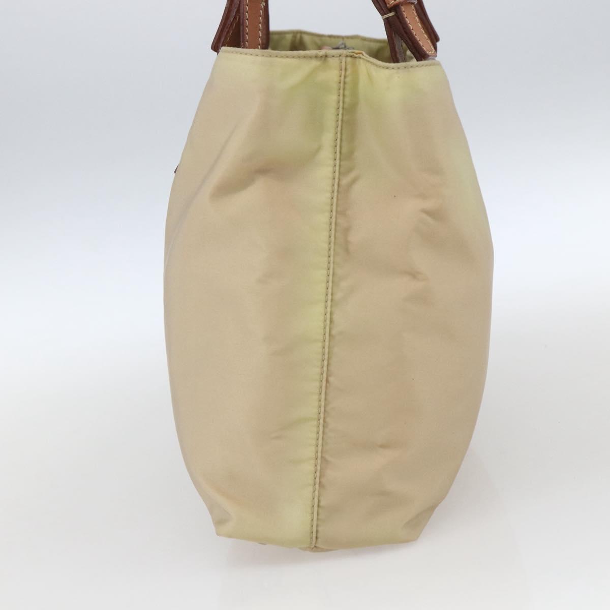 PRADA Tote Bag Nylon Ivory Silver
