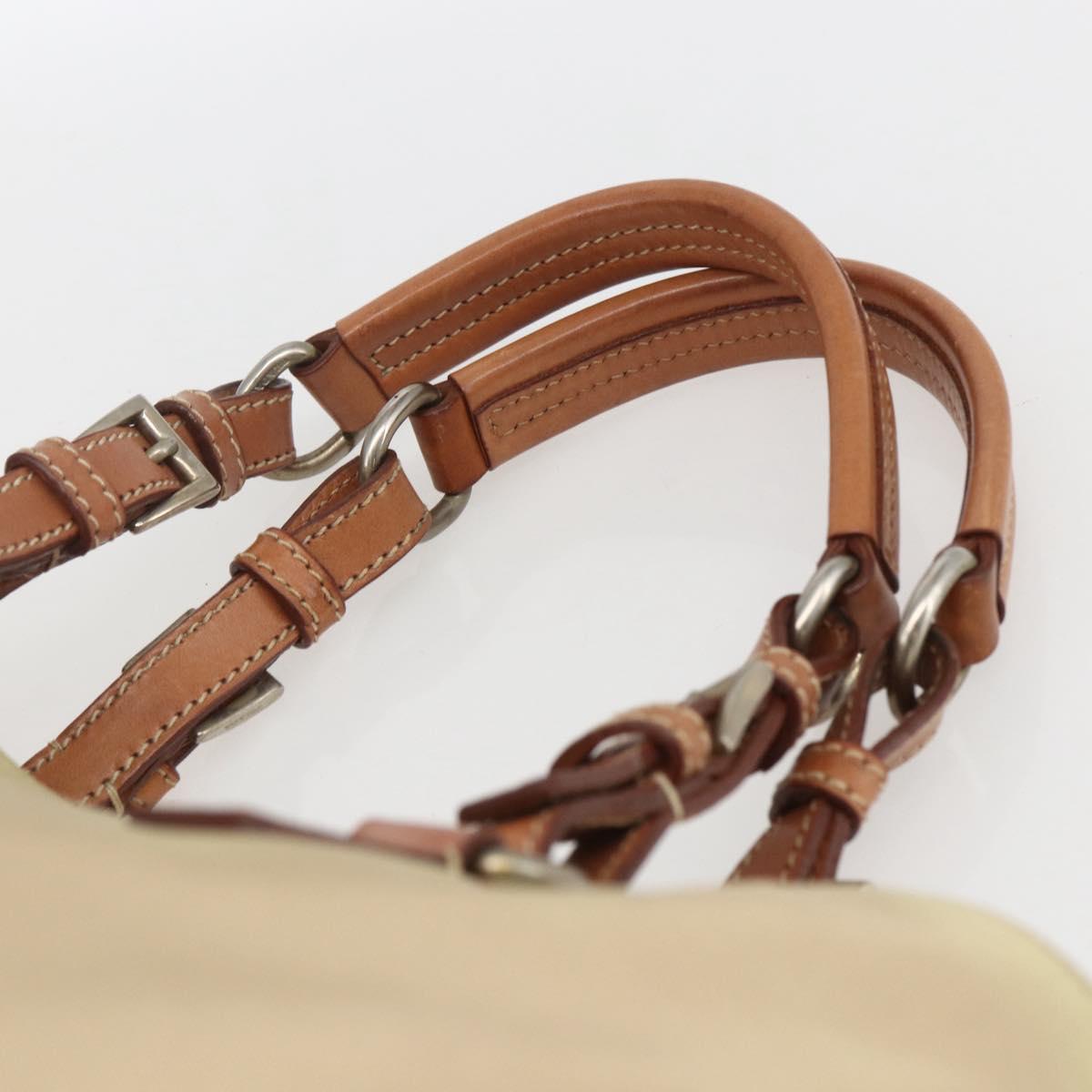 PRADA Tote Bag Nylon Ivory Silver