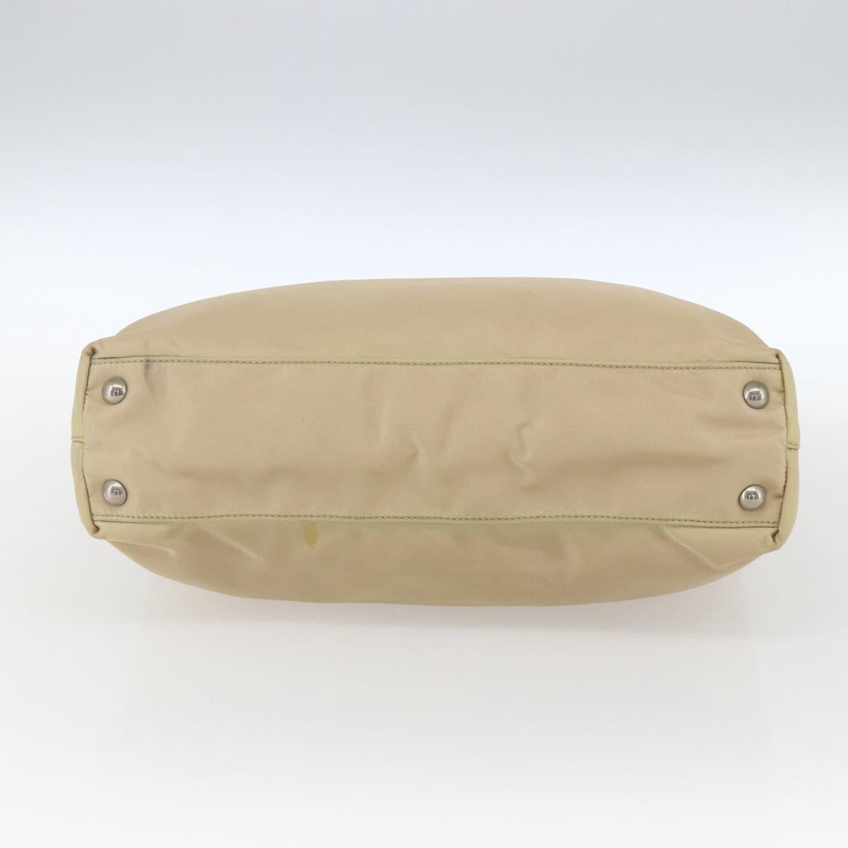 PRADA Tote Bag Nylon Ivory Silver
