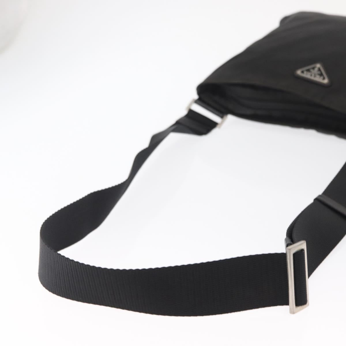PRADA Shoulder Bag Nylon Black Silver