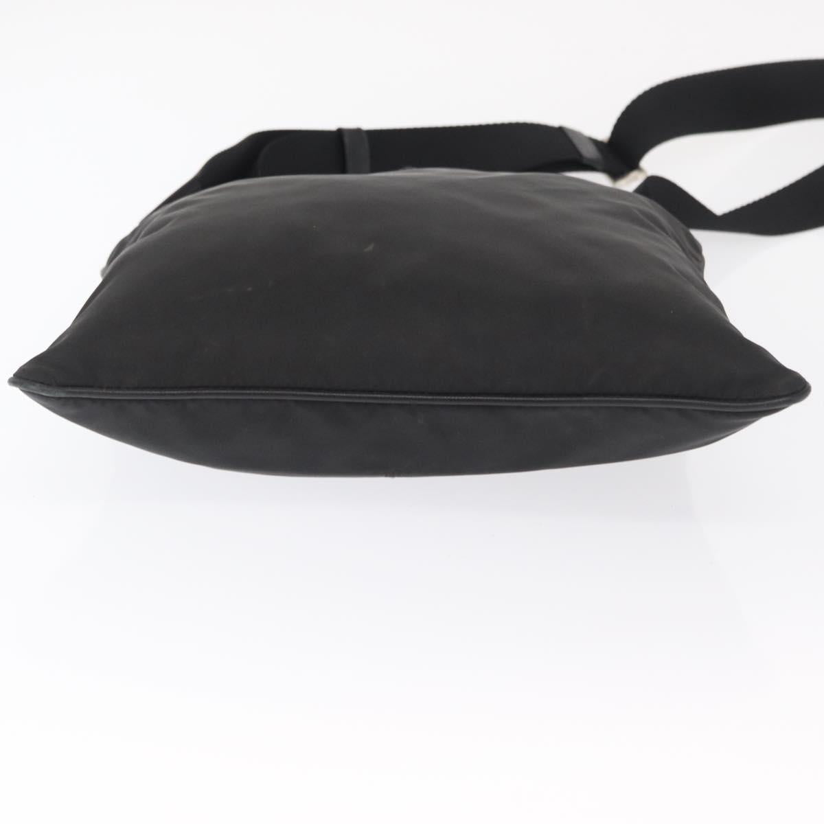 PRADA Shoulder Bag Nylon Black Silver