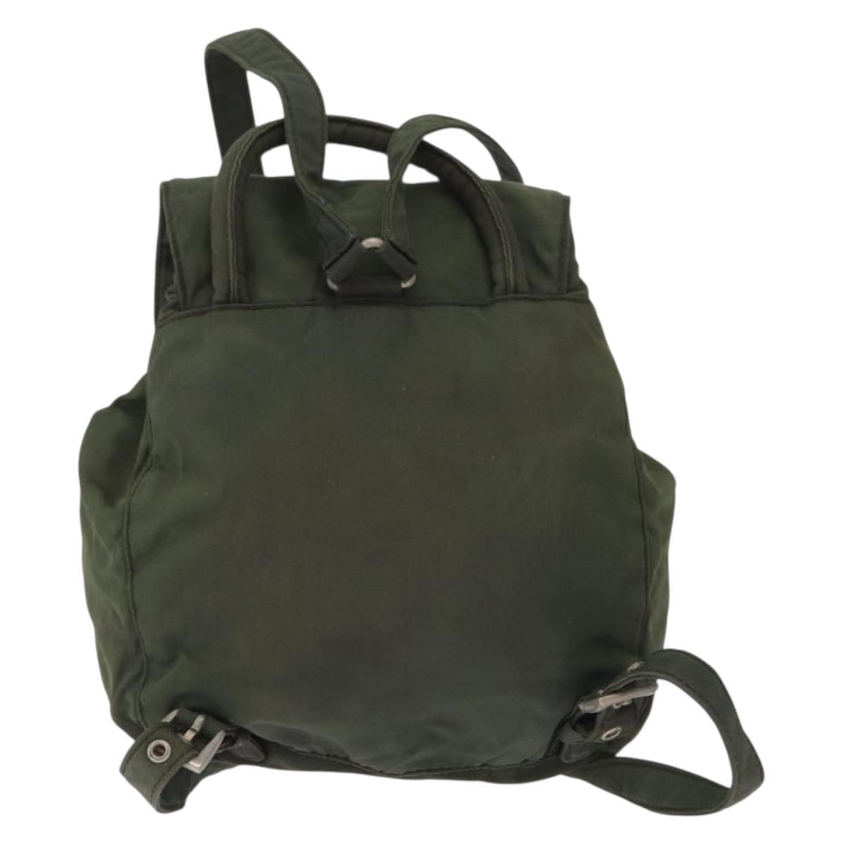PRADA Backpack Nylon Khaki Silver