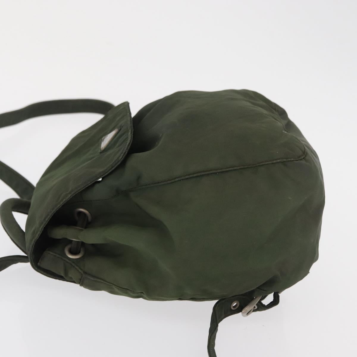PRADA Backpack Nylon Khaki Silver