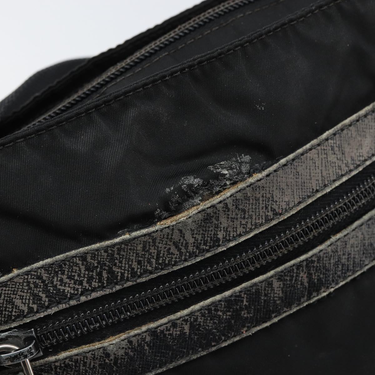 PRADA Shoulder Bag Nylon Black Silver