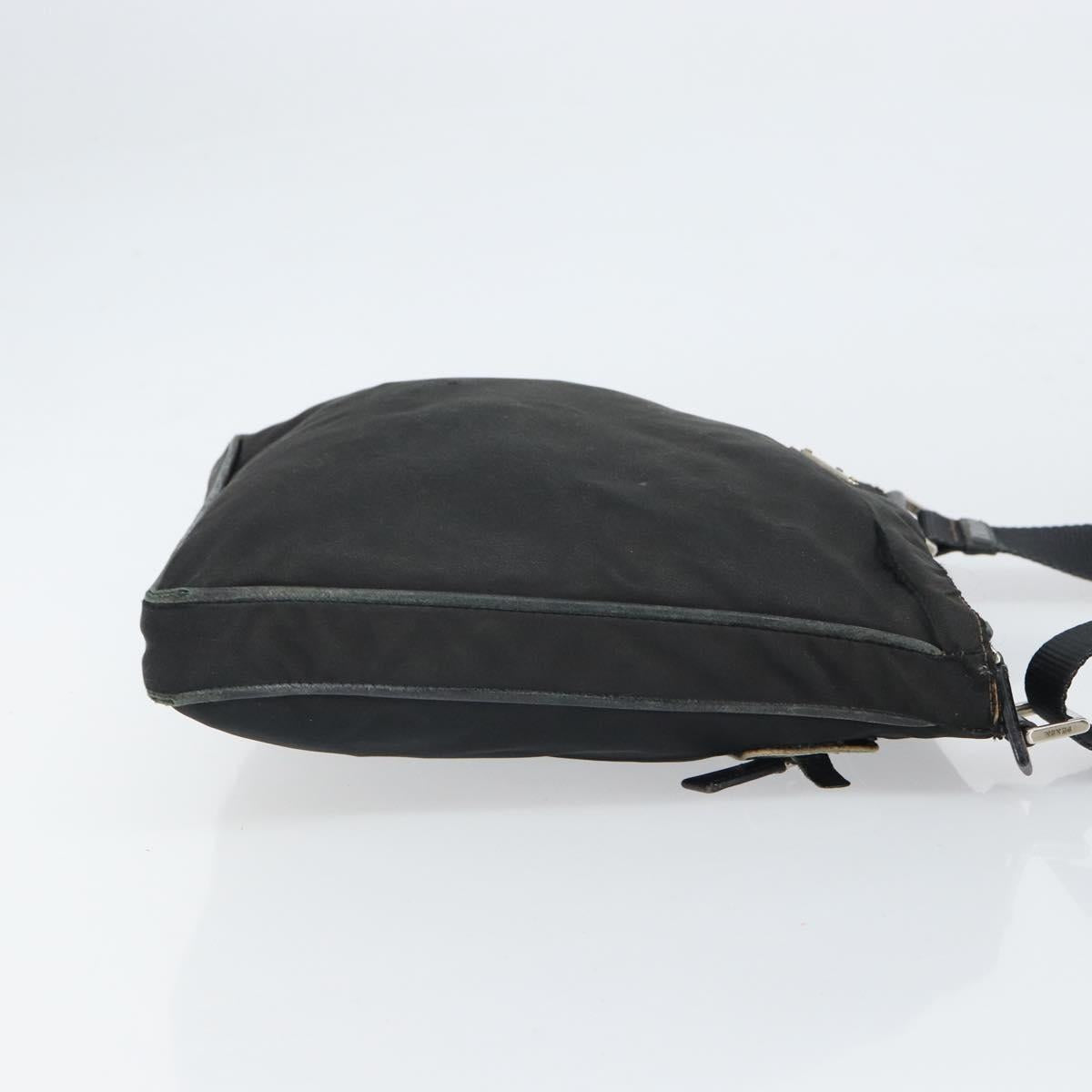 PRADA Shoulder Bag Nylon Black Silver