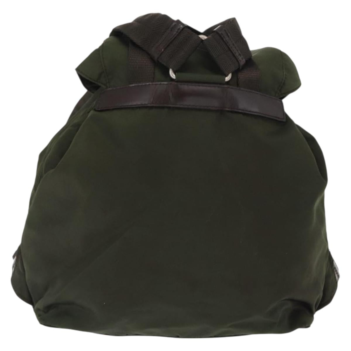 PRADA Backpack Nylon Khaki Silver