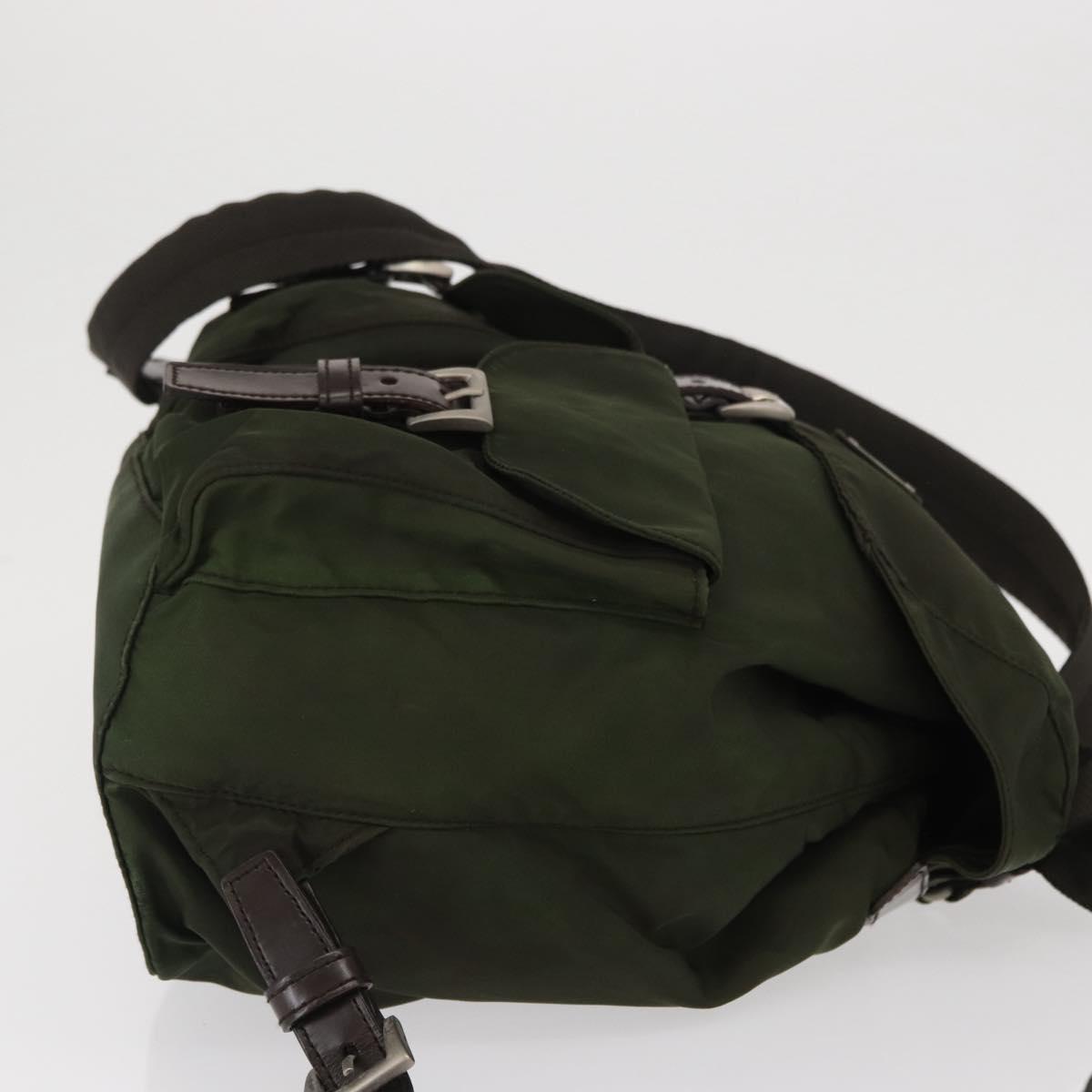 PRADA Backpack Nylon Khaki Silver