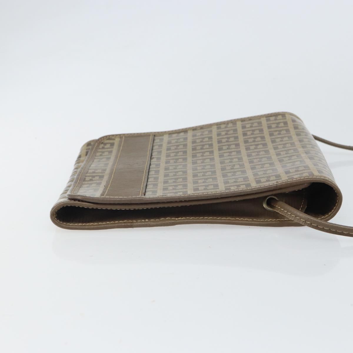 FENDI Zucchino Canvas Shoulder Bag Beige