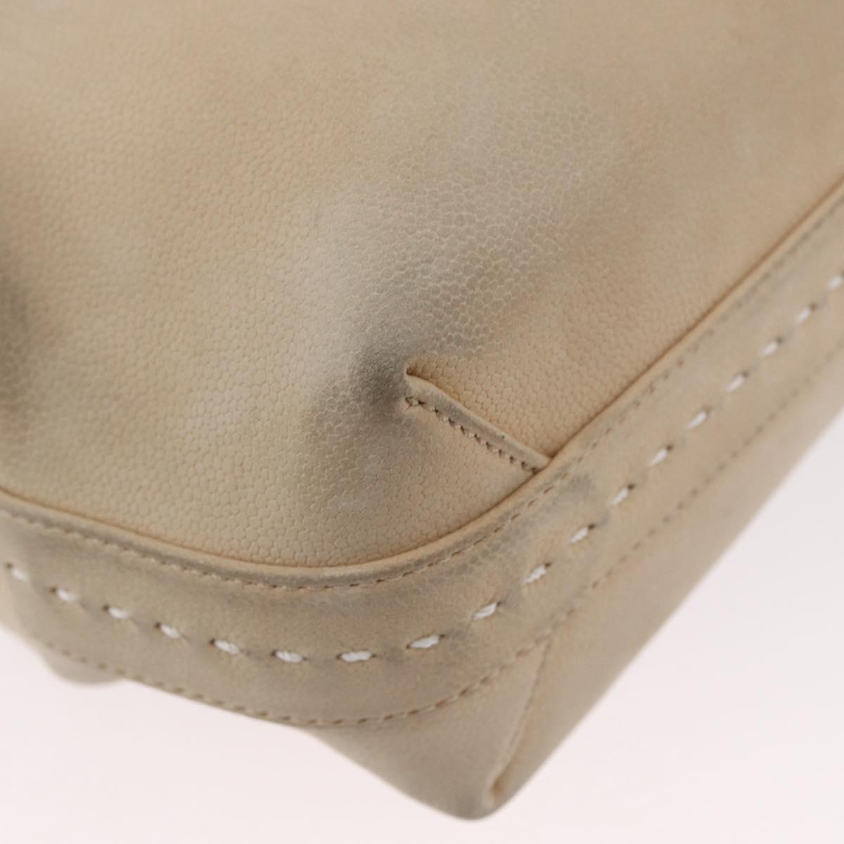 CELINE Hand Bag Leather 2way Beige Gold