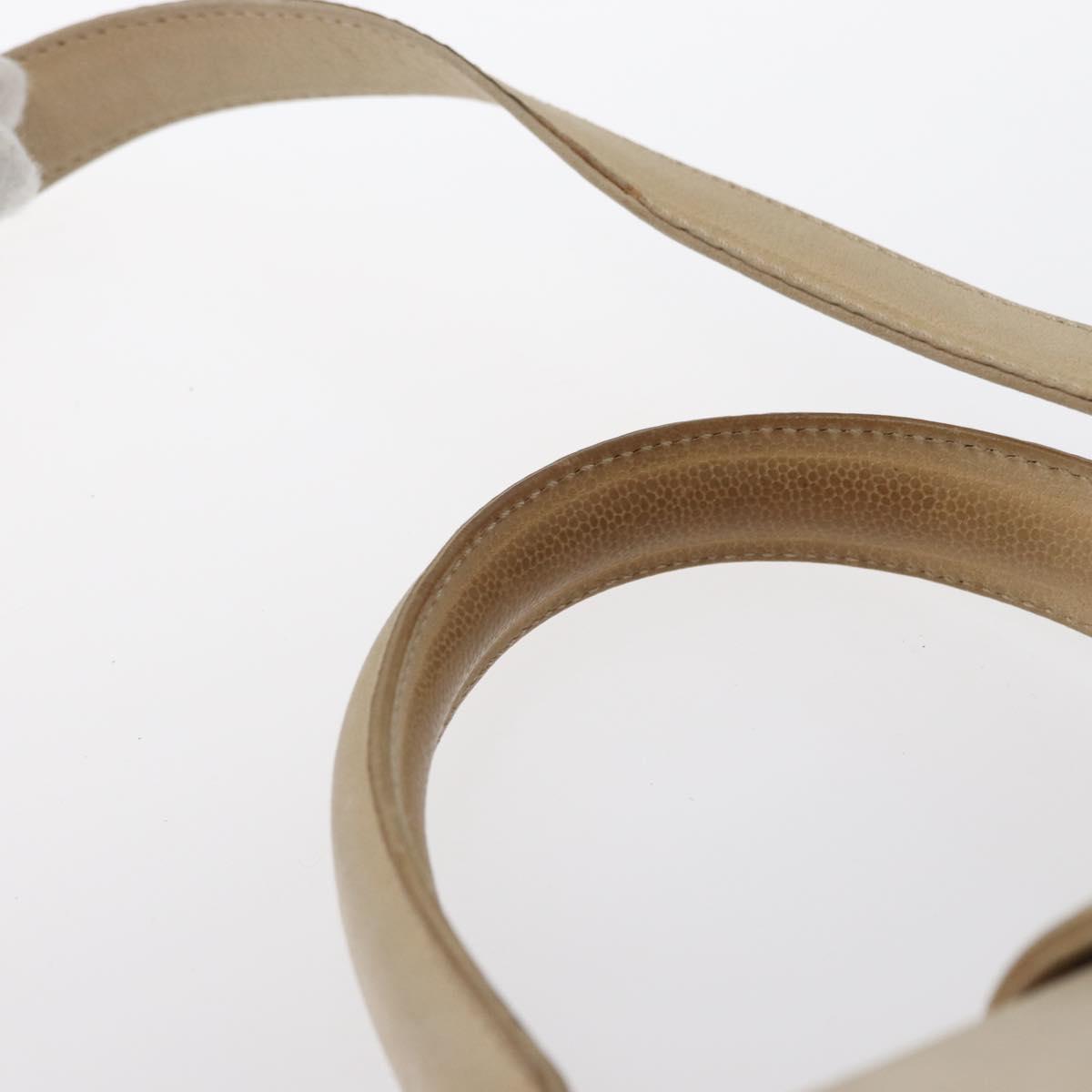 CELINE Hand Bag Leather 2way Beige Gold