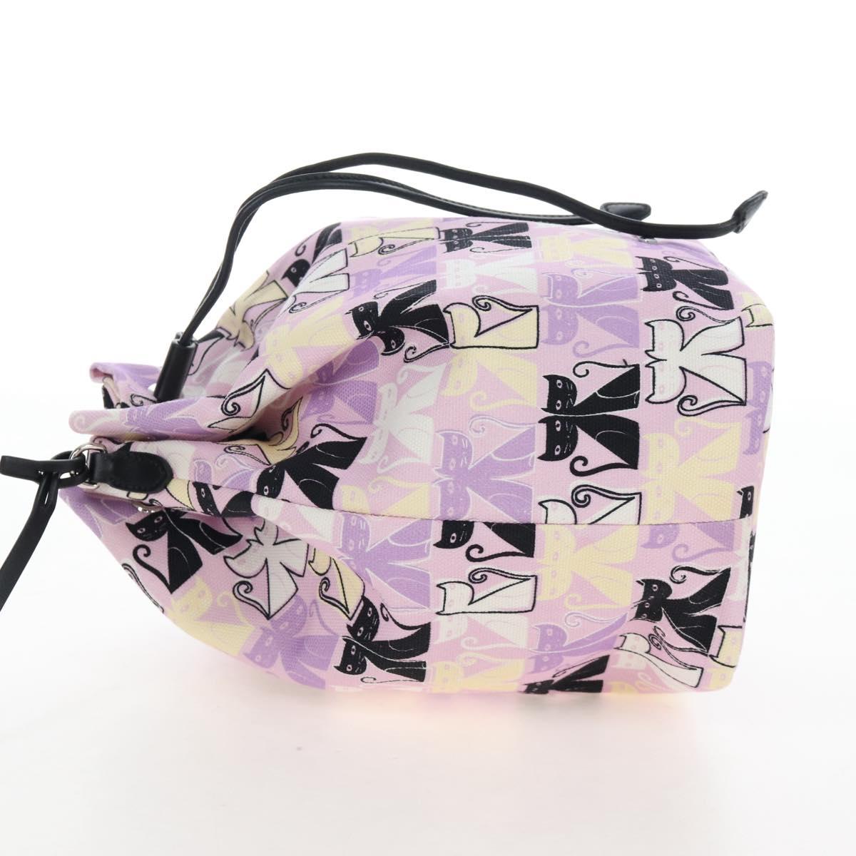Miu Miu Pouch Canvas Pink Silver